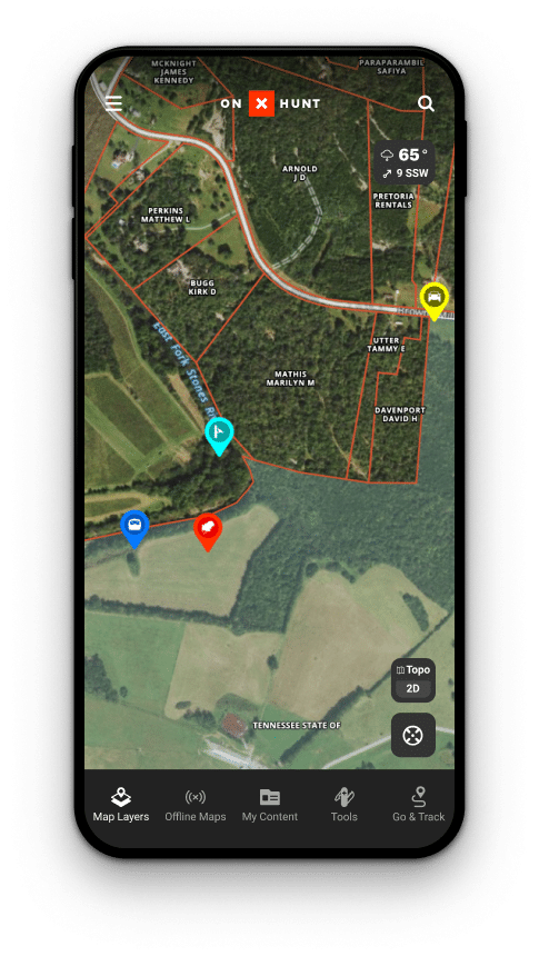 OnX Hunt mobile application for digital scouting